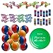 Bulk Pool Party and Beach Party Favors Toys For Kids Pack of 49 Summer Fun Set Includes 12 Rainbow Inflatable Beach Balls, 12 Bubbles, 12 Water Squirt Guns, 12 Shutter Shade Sunglasses and 1 Frisbee