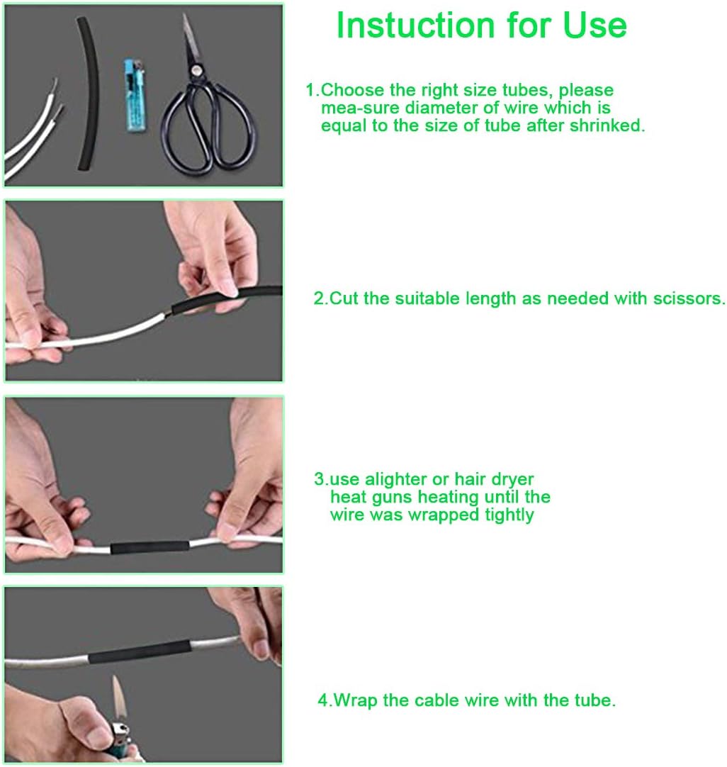 3:1 Shrink Ratio Dual Wall Heat Shrink Tubing Heat Activated Adhesive Glue Lined Marine Shrink Tube Wire Sleeving Wrap Protector Black 5Ft 25mm (1”) - Image 5