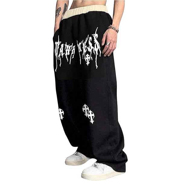 Amazon.com: SHENHE Boy's Y2K Pants Cross Print Elastic Waist