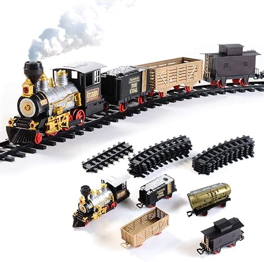 tren de juguete con humo