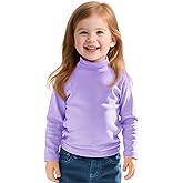 Witwot Toddler Girl Mock Turtleneck Shirts Cotton Baby Girls Long Sleeve Thermal T-Shirt Soft Basic Pullover Top Size 18M-5T