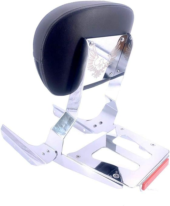 JMEI Chrome Backrest and Sissy Bar Luggage Rack for HONDA