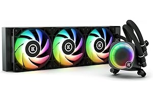 EKWB EK Nucleus AIO CR360 Lux D-RGB All-in-One Liquid CPU Cooler with EK FPT Fans, Water Cooling Computer Parts, 120mm Fan, Compatible with Latest Intel & AMD CPUs