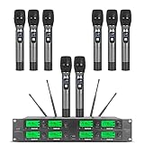 Wireless Microphone System 8 Channel Microphones