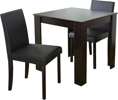 Amazon Doris ダイニングテーブル 2人用 ダイニングテーブルセット 3点セット 幅75cm 天然木 2人掛け 組立式 ブラウン マウラ3点 セット ダイニングセット オンライン通販
