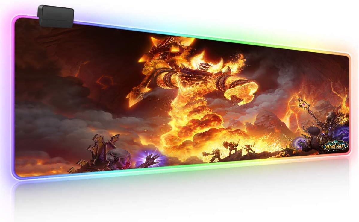 World of Warcraft RGB Soft Gaming Mouse Pad Large Oversized