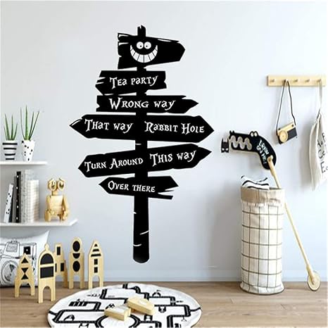 Tea Party Gift Rabbit Hole Nursery Wall Sticker Alice In