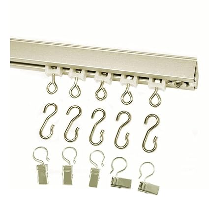 Amazon Com Ceiling Curtain Track Set With Wheeled Carriers Hooks