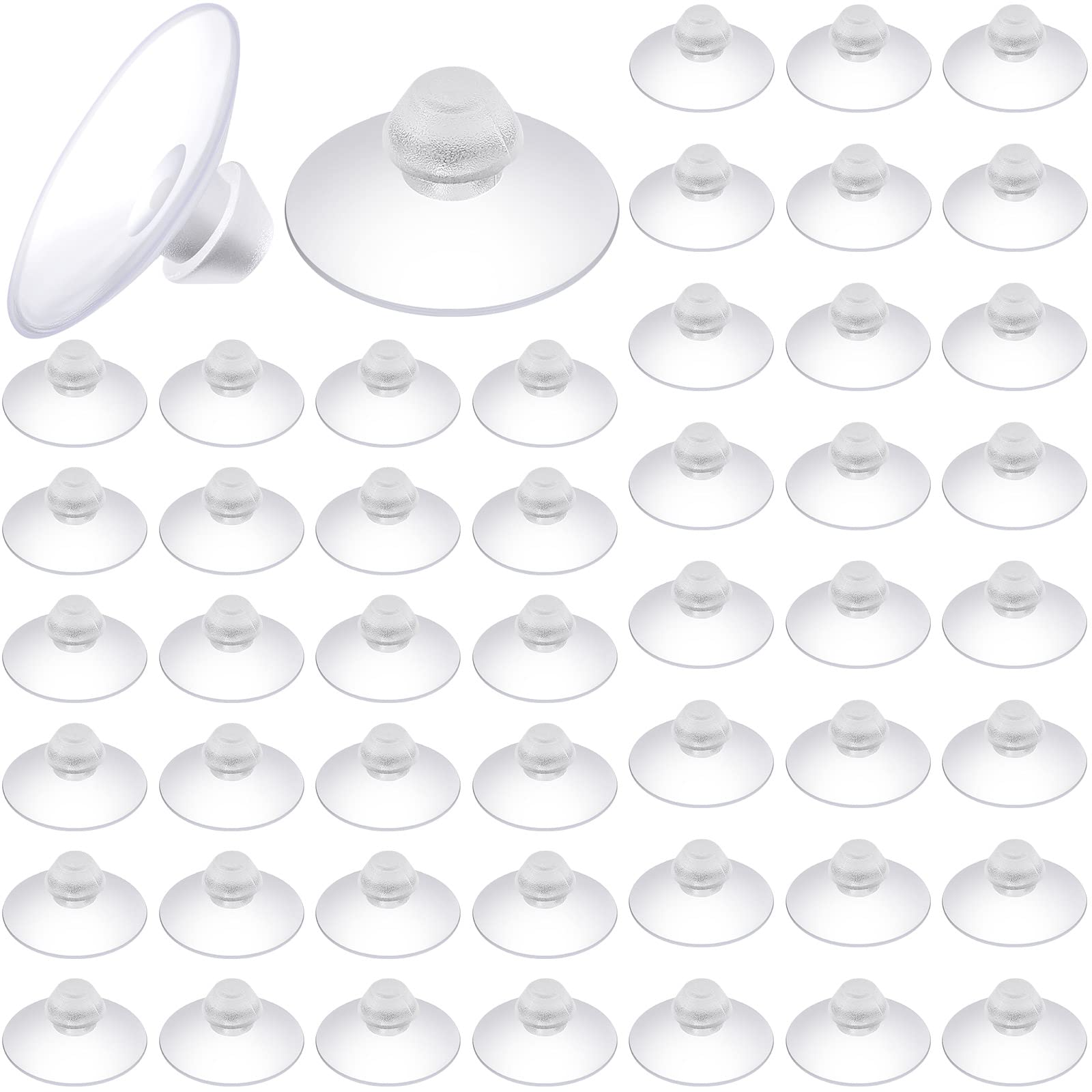 Photo 1 of 50 Pack 20mm Mini Clear Suction Cups for Glass Table Tops Without Hooks Suction Cups for Glass Sucker Pad for Home Decoration Rubber Sucker Small Window Hangers Home Office