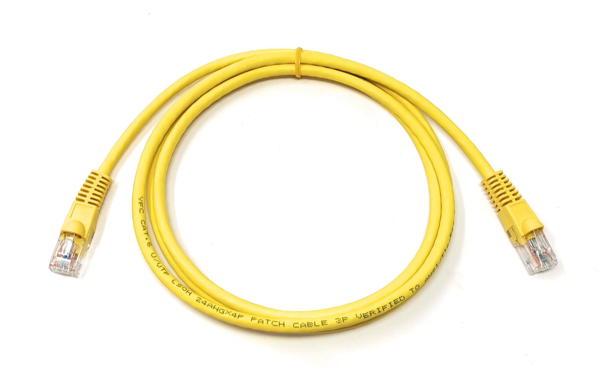 Cat6 RJ45 (UTP) Connector Ethernet Cable, LSZH Snagless Patch 24AWG Bare Copper Cores Lead for Internet, Data Transfer, Router, Modem, CCTV, Smart TV, PC, Laptop (3m, Yellow)