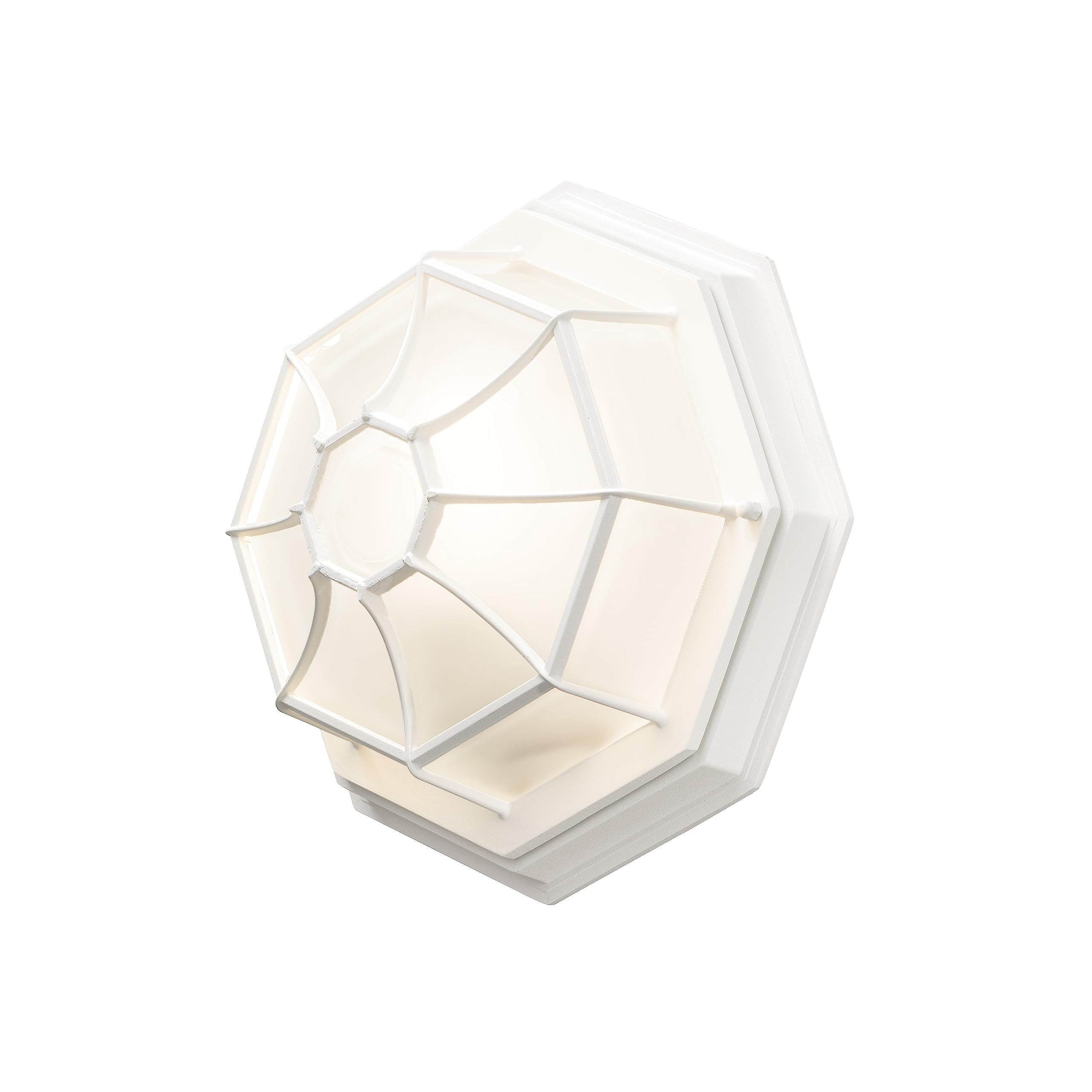 Konstsmide Basic Outdoor Wall Light Mains Powered and Ceiling Light/1 x 60 W E27 Max Lamp/Opal-Frosted Glass/Aluminium/IP23/Outside Light White — image 1
