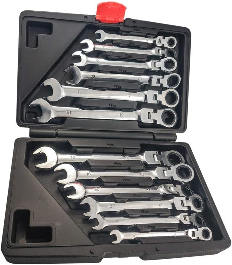 12PC Active Head TwoPurpose Ratchet Wrench Set Quick Machine Repair