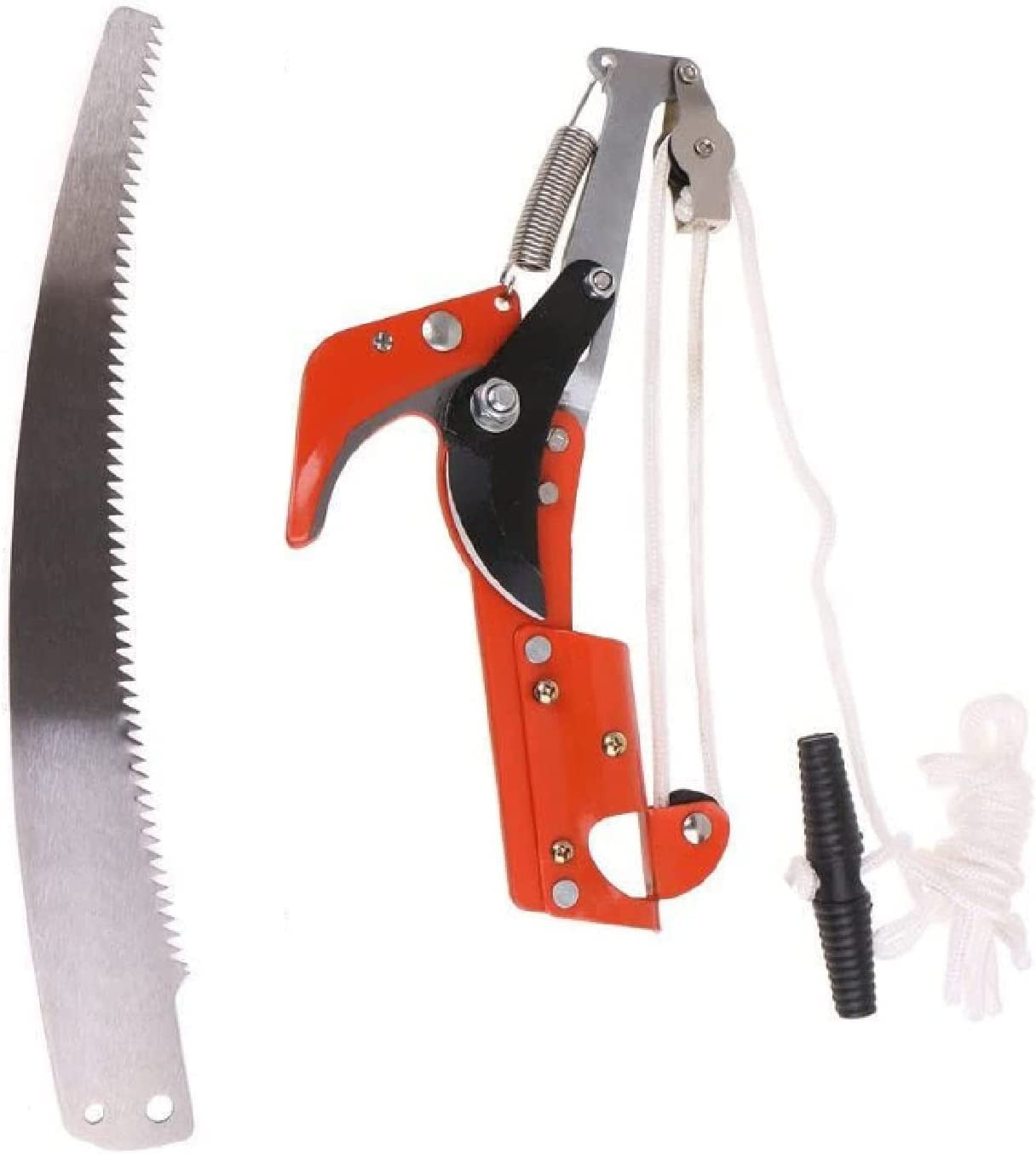 Extendable Tree Pruner Saw,High-Altitude Branches Trimmer Pruning Shears Head,Fruit Picker Harvester Clipper Pruning Tool for Plant Garden(Without Pole)