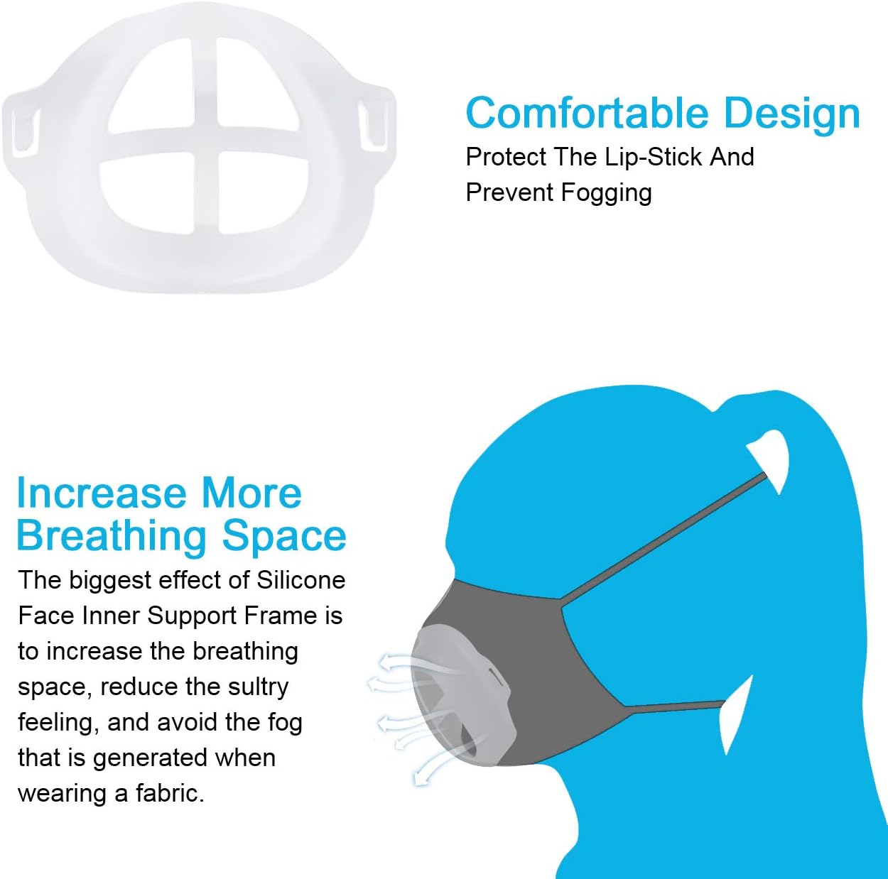 3D Inner Support Bracket 5Pcs Silicone Internal Support Frame Reusable Washable 3D Bracket Protection Stand More Breathing Space Comfortable Wearing: Health & Personal Care