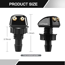 Fluher 2 PCS Car Front Windshield Water Spray