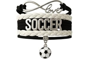 INFINITY COLLECTION Sportybella - Soccer Charm Bracelet, Adjustable Bracelet Gift for Players and the Team