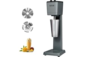 VEVOR Milkshake Maker Machine, 375W Commercial Milk Shake Maker Mixer, Single Head Drink Mixer Blender Machine, 3-Speed Milkshake Blender with 27.7oz Stainless Steel Cup for Commercial