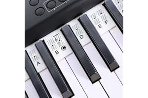 Removable Piano Keyboard Note Labels for 61 Key Full Size Silicone Reusable No Need Stickers Notes Label for Beginners and Ki