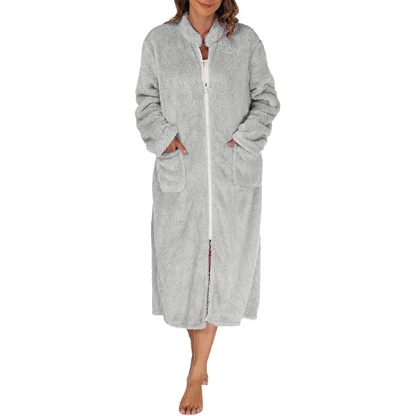 Womens Zipper Front Robes Full Length Npasoilc Robes For Women