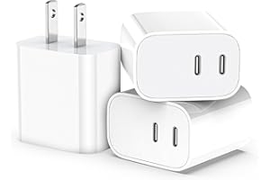 SMALLELECTRIC USB C Charger Block,3-Pack Dual Port USB C Fast Charging Block，Type C Wall Charger Plug for iPhone 17/16/15/14/13/12/11/ Pro Max/Plus/Xs Max/XR/X,iPad Pro (20W)