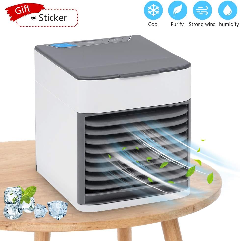2019 Latest Personal Air Cooler Fan, Portable Air Conditioner, Purifier 3 in 1 Evaporative Cooler, Mini AC USB Cooling Desktop Fan for Bedroom, Travel, Office