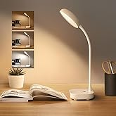 Small desk lamps for small,Rechargeable battery powered,3 light colors White,Warm,WarmWhite,eye protection light,10 Adjustabl
