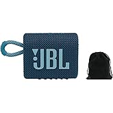 JBL Go 3 - for Portable Use - Speaker with Bluetooth - Built in Battery Waterproof and Dustproof - Blue - Includes Storage Pouch