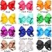 CÉLLOT Hair Bows for Girls, 8inch Oversize Large Boutique Grosgrain Ribbon Hair Bows Alligator Hair Clips, 12 Pack