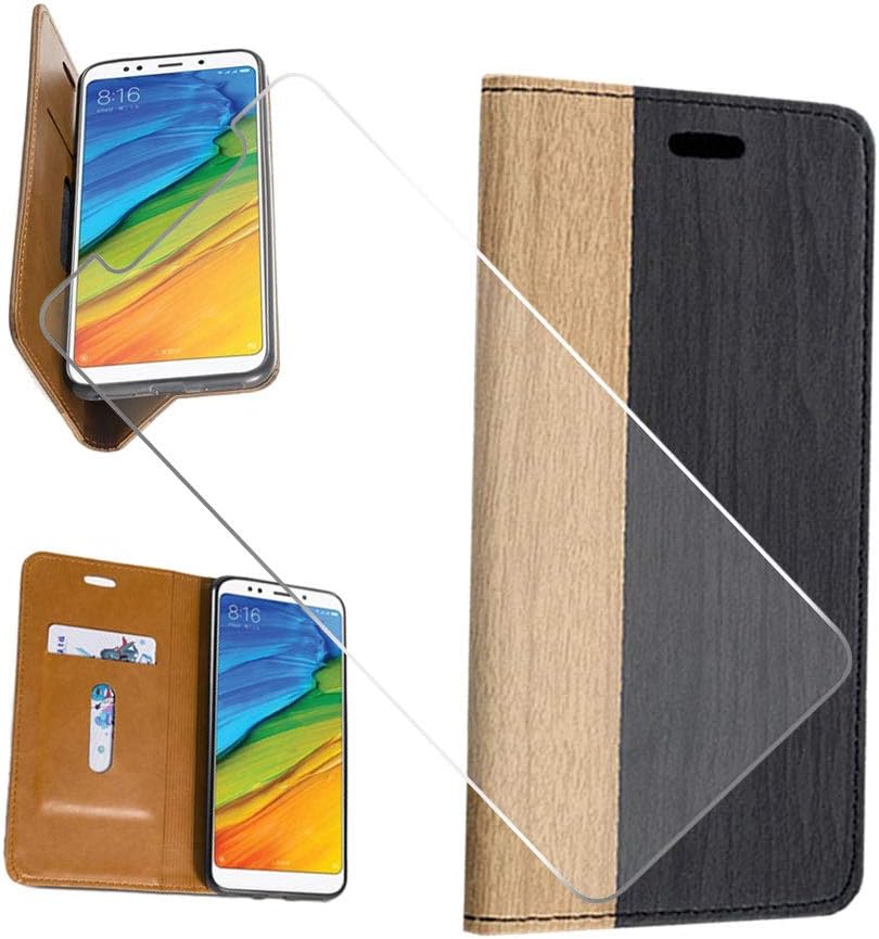 KJYF Wallet Case + Tempered Glass Screen Protector for Nokia 2.3 (6.20"), Flip Shell PU Leather Phone Cover Protective Compatible with for Nokia 2.3 (6.20").