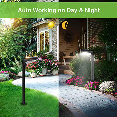 JSOT Outdoor Solar Pathway Lights Landscape Path Light with 2 Modes [Cool White & Warm White] Waterproof LED Spot Lighting Solar Powered Ground Lights for Garden Driveway Lawn Decorations,4 Pack - Thumbnail 5