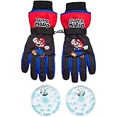 Nintendo Boy's Super Mario Bros. Ski Gloves- Super Marios Bros. Ski Gloves or Mittens (2-7), Size Age 4-7, Mario Glove With Handwarmers