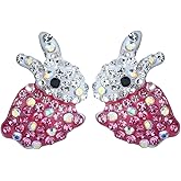 YACQ Easter Bunny Stud Earrings - Hypoallergenic Easter Jewelry for Women