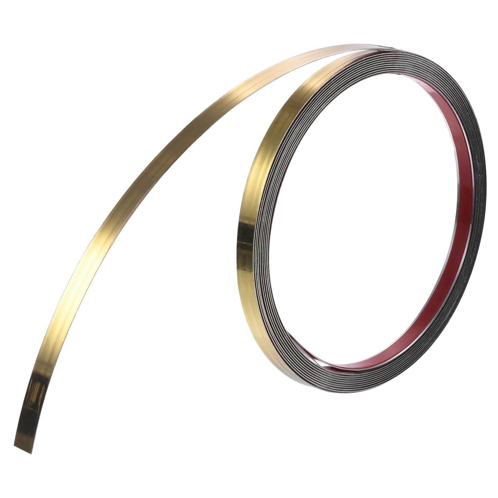 uxcell Wall Trim Molding, Stainless Steel Peel and Stick (Mirror-Like Finish), for Ceiling, Mirror Frame 16.4Ft x 0.4in，Gold