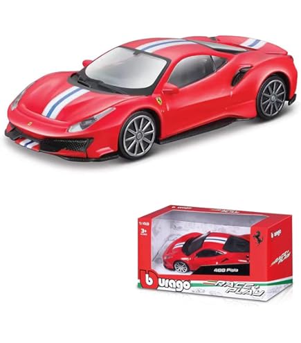 Amazon.com: Ferrari 488 Pista Red with White and Blue Stripes