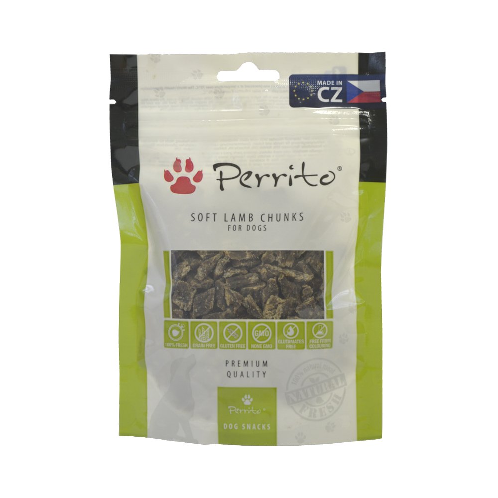 Perrito Dog Treats Soft Lamb Chunks Pack of 10 (10 x 100 g)