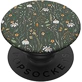Earthy Green Boho Wildflower Meadow Botanical (Olive) PopSockets Adhesive PopGrip