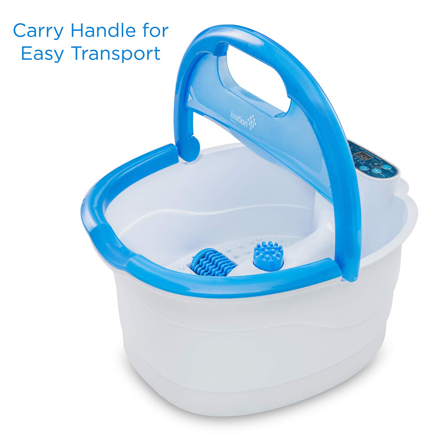 Ivation Foot Spa Massager - Heated Bath, Automatic Massage Rollers, Vibration, Bubbles, Digital Adjustable Temperature Control, 3 Pedicure Attachments: Beauty