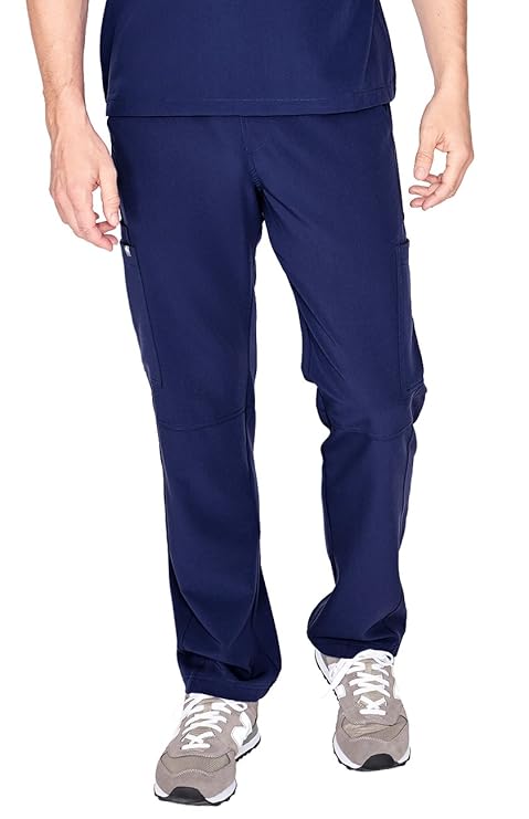FIGS Medical Scrubs Men's Axim Cargo Scrub Pants (Navy Blue, M) best men's scrub pants