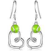 Sports Earrings Sterling Silver Tennis/Lacrosse/Pickleball/Volleyball Earrings Sports Jewelry for Women