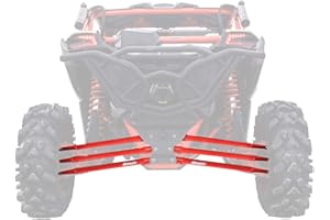SuperATV Heavy Duty Boxed Rear Radius Arms/Rods for Can-Am Maverick X3 72" Turbo/X RC/X MR/X RS/MAX (See Fitment Below) - Complete 6 Rod Kit - Red