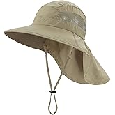 Home Prefer UPF50 Wide Brim Kids Sun Hat Neck Flap Boys Girls Sun Protection Hat for Beach Fishing