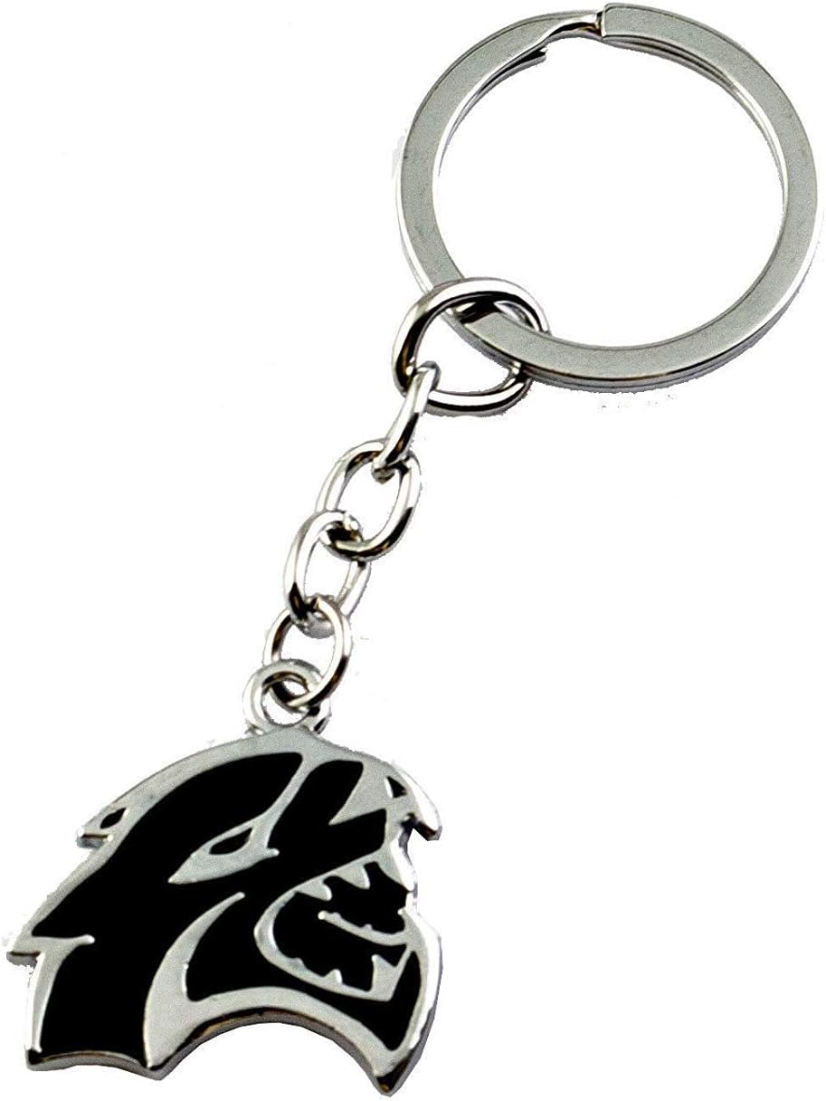 WindCar 3D Hellcat Hell Cat Keychain Key Chain Metal Keychain Fob Ring Keychain for Dodge Challenger Charger (Black)