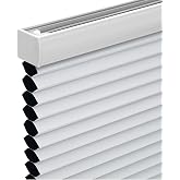 Changshade Cordless Cellular Shades,Blackout Honeycomb Shades for Windows,Pull Down Pleated Blinds,Easy to Install for Indoor Windows and French Doors,White(Blackout),Custom Size