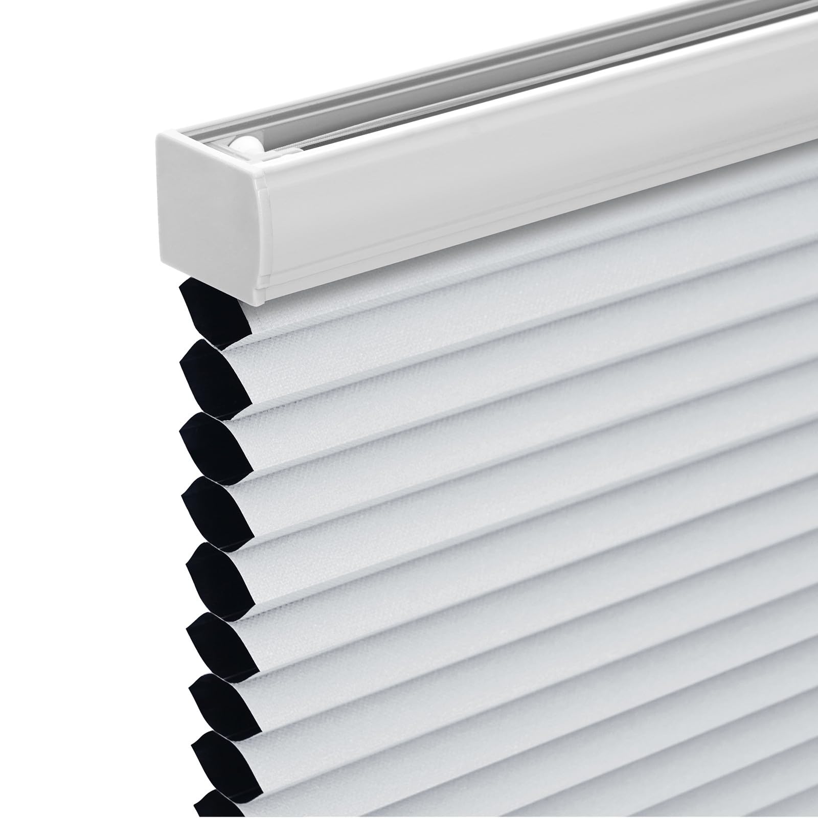 Changshade Cordless Cellular Shades, Blackout Honeycomb Shades for Windows, Pull Down Pleated Blinds, Easy to Install for Indoor Windows and French Doors,37" W x 72" H, White Image