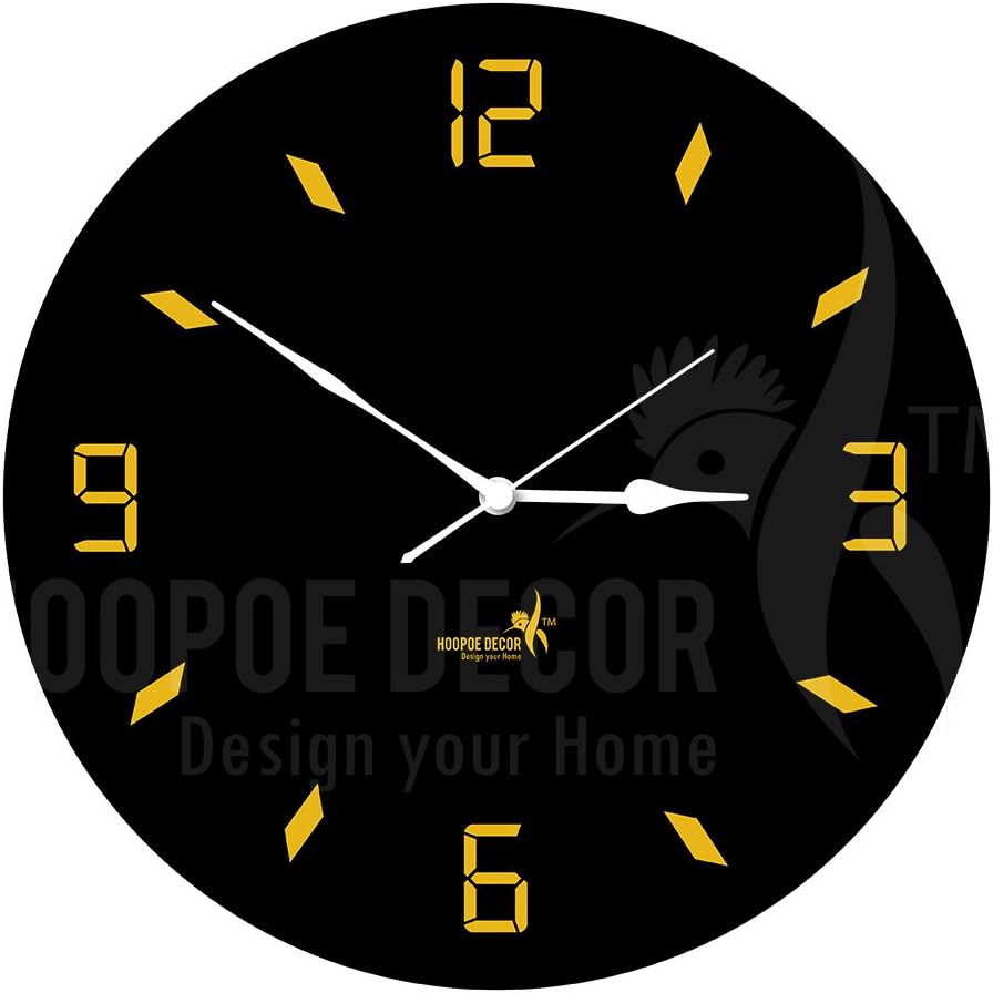 Hoopoe Decor Digital hue Yellow Wall Clock