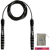LANGETUKEE Speed Jump Rope - Professional Aluminum Alloy Skipping Rope with 360° Bearings - Adjustable 4mm Steel Cable for Double Unders, Boxing, MMA, HIIT & Cardio Training - Anti-Slip Grip