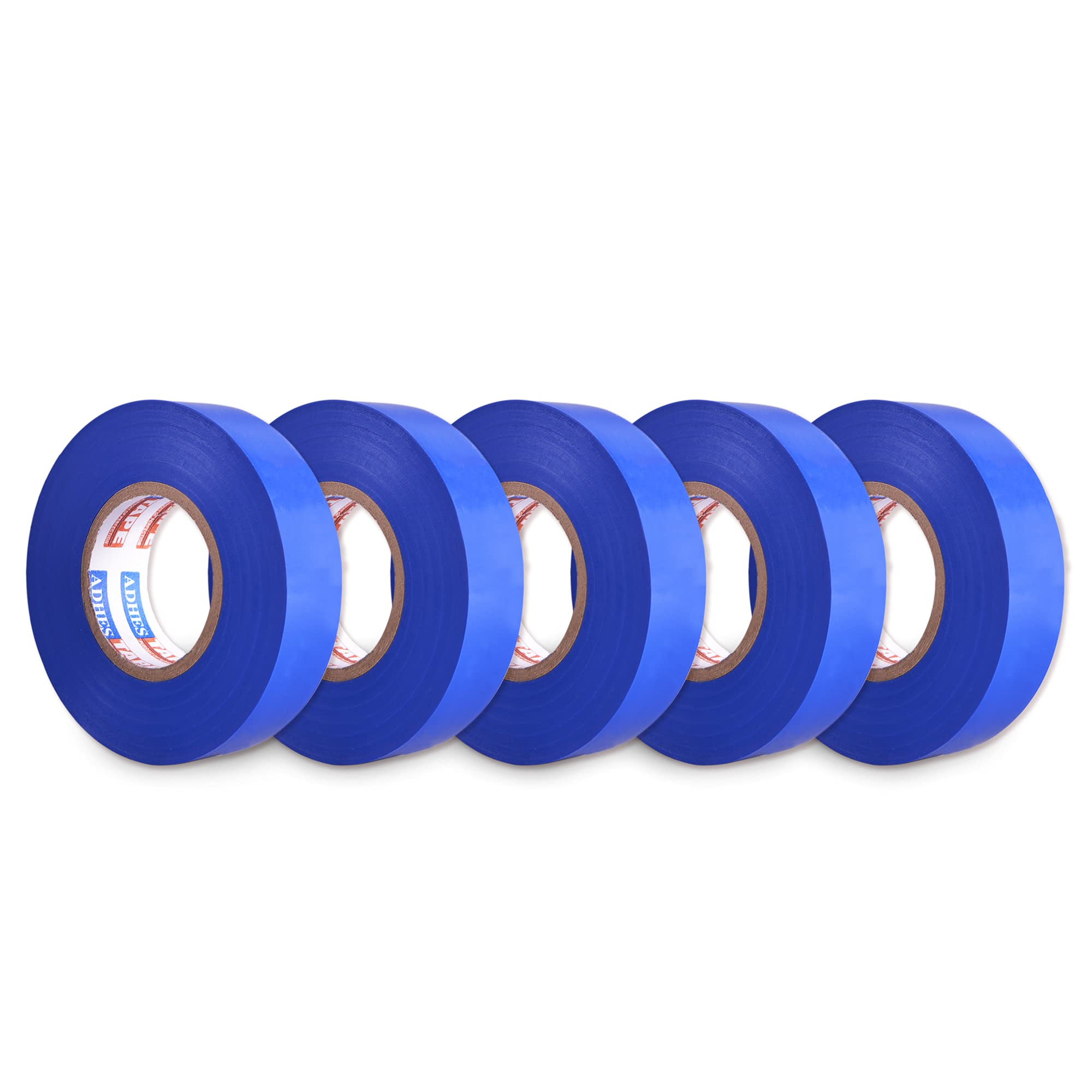 ADHES Electrical Tape Blue Electric Tape Heat Resistant Tape,19mmx20m, Pack of 5Rolls