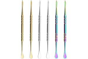 NFRBTD 6 PCS Wax Carving Tools Wax Tools, Double-Ended Wax Modeling Tools, Stainless Steel Sculpting Tools for Clay Pottery (3 Colors)