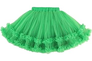 GroYolan Girls Tutu Skirt Soft Fluffy 3 Layered Tulle Ruffle Skirt for Toddler Baby Kids Dance Party Costumes 1-10 Years
