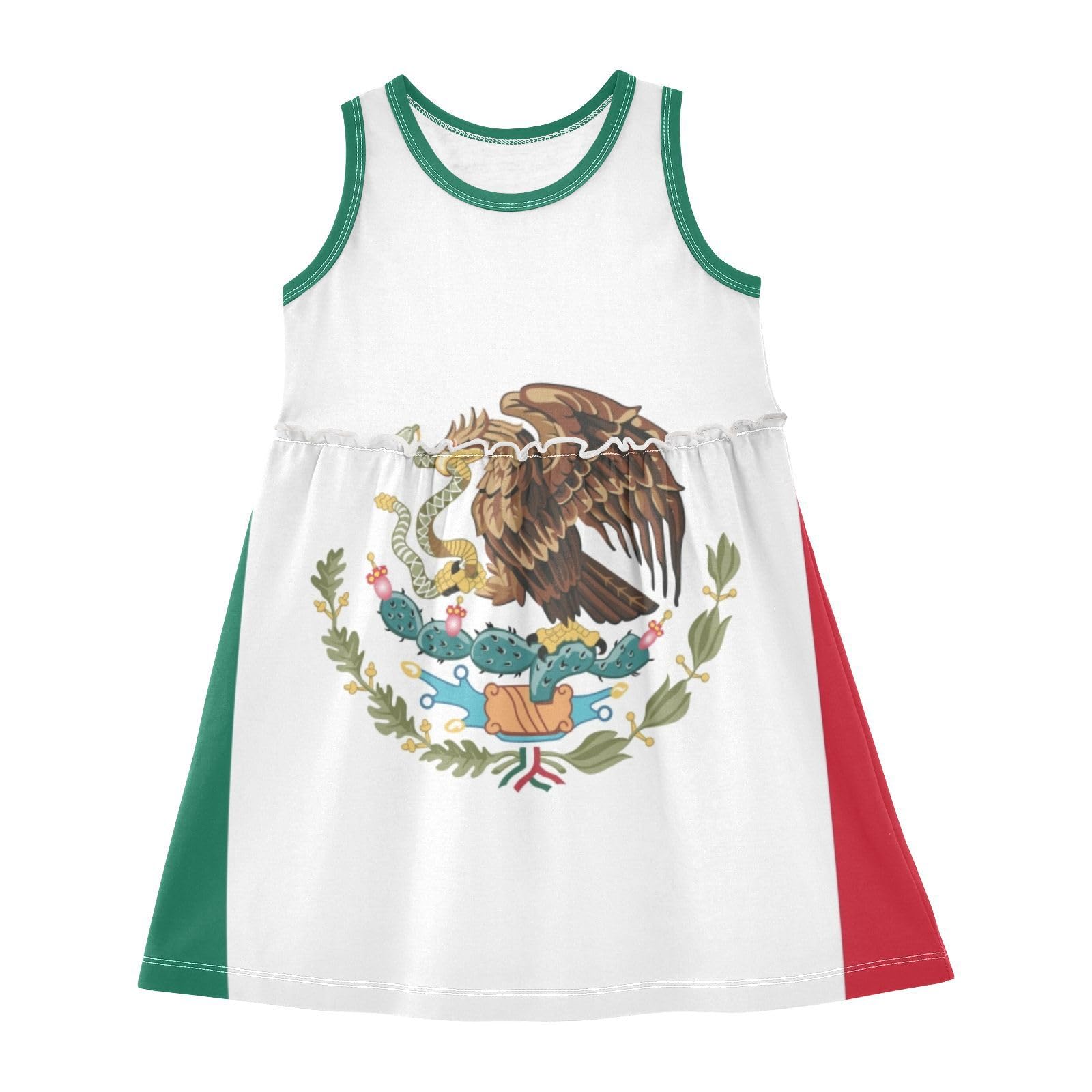 Aflyko Spring Dress for Girl Flag of Mexico Kiddo